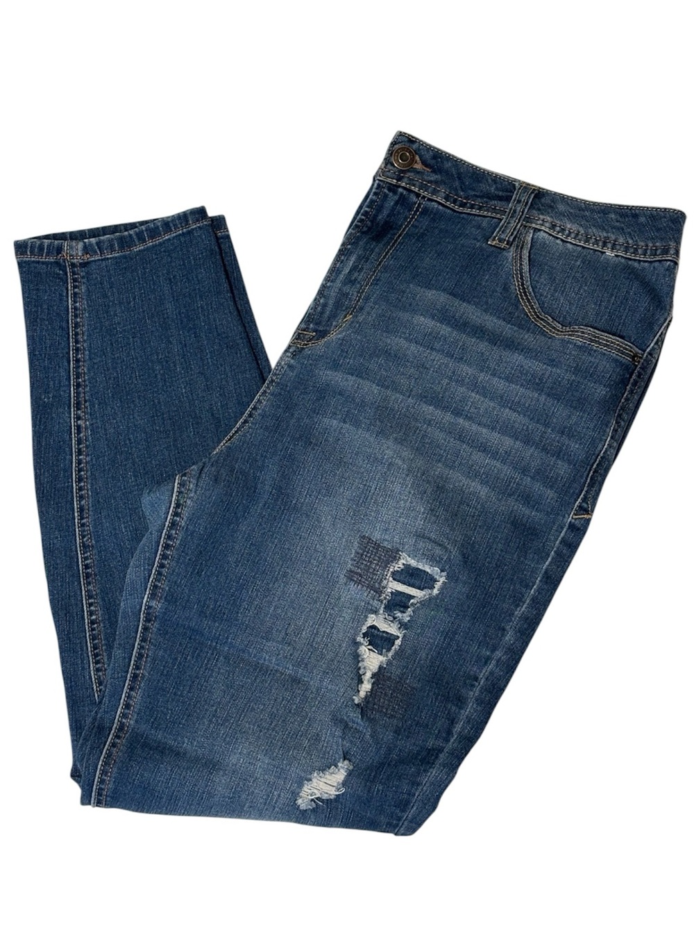 KENSIE Distressed Skinny Leg Jeans Size 14
